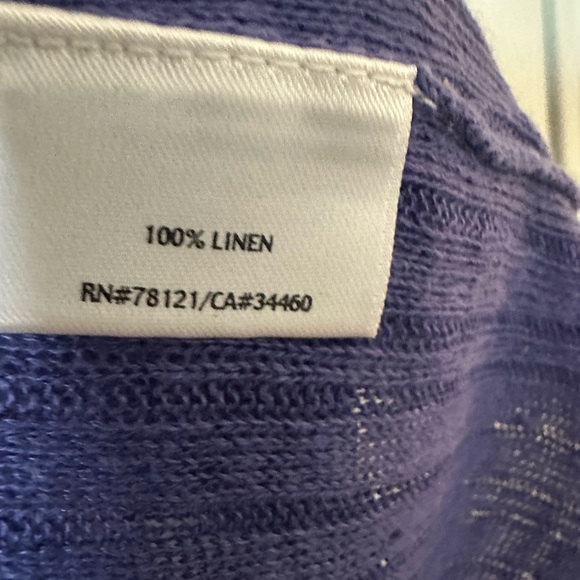 EILEEN FISHER DARK PURPLE Women's Linen Top. - Picture 8 of 10